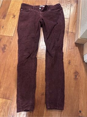 Free People Skinny Corduroy Jeans - Burgundy